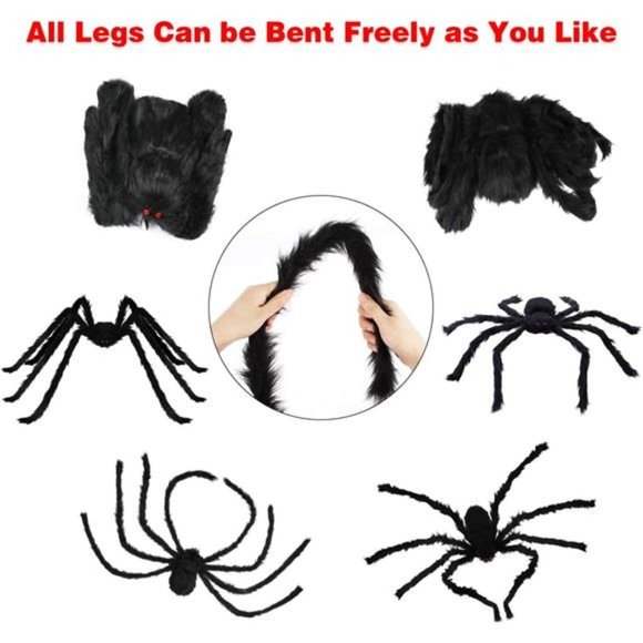 8.0 Ft Halloween Giant Spider, Fake Large Hairy Spider...